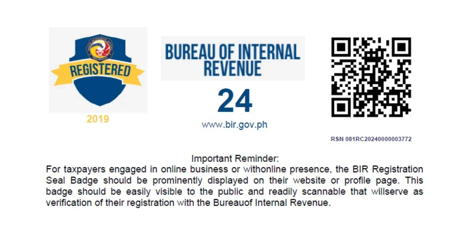 Bureau of Internal Revenue Badge 24